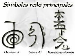 Los tres principales símbolos Reiki: Cho Ku Rei, Sei He Ki y Hon Sha Ze Sho Nen.